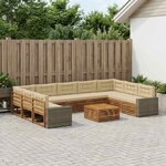 vidaXL Ensemble de canapés d'extérieur 10 Pièces Naturel et Beige