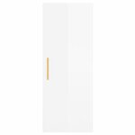 vidaXL Buffet haut Blanc brillant 34 5x34x180 cm Bois d'ingénierie