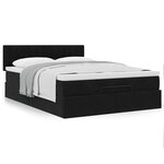 vidaXL Cadre de lit ottoman avec matelas noir 140x190 cm velours