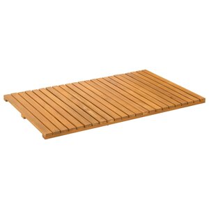 vidaXL Tapis de bain Uni Marron 80 x 50 cm bois