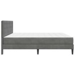 vidaXL Cadre de lit avec matelas Gris foncé 180 x 200 cm Velours