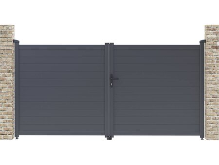 Portail aluminium "Marc" - 299.5 x 155.9 cm - Gris