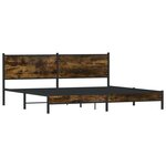 vidaXL Cadre de lit en métal sans matelas chêne fumé 200x200 cm