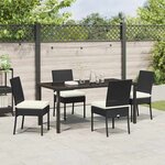 vidaXL Ensemble de salle à manger pour jardin 5 Pièces Noir Poly rotin