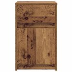 vidaXL Armoire de chevet LED avec tiroir Bois ancien 38 x 34 x 61 cm