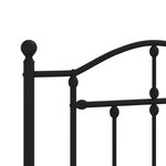 vidaXL Tête de lit métal noir 75 cm