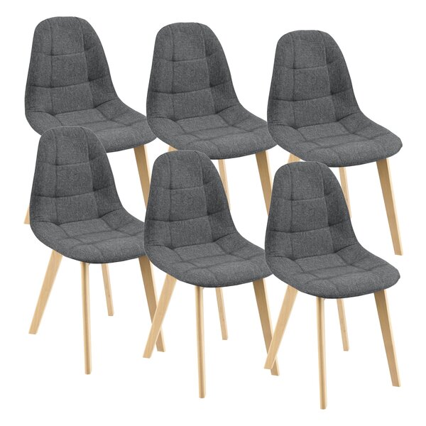 Lot de 6 chaises de salle à manger 86 x 53 x 47 cm gris foncé 03_0006788