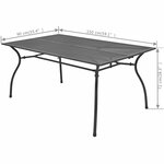 vidaXL Table de jardin 150x90x72 cm Acier Treillis