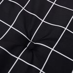 vidaXL Coussins de chaise à dossier bas lot de 2 noir à carreaux tissu