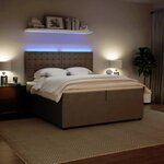 vidaXL Sommier à lattes de lit et matelas Gris clair 200x200cm Velours