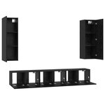 vidaXL Ensemble meuble TV 5 Pièces Chêne Noir Moyen 30 5 x 30 x 90 cm