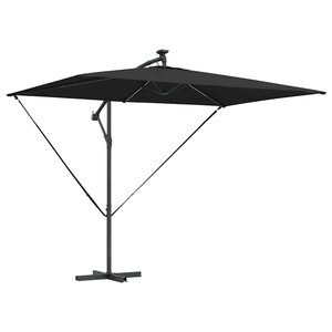 vidaXL Parasol banane à mât déporté Noir 294 x 200 x 254 cm