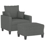 vidaXL Fauteuil avec repose-pied Gris foncé 60 cm Tissu