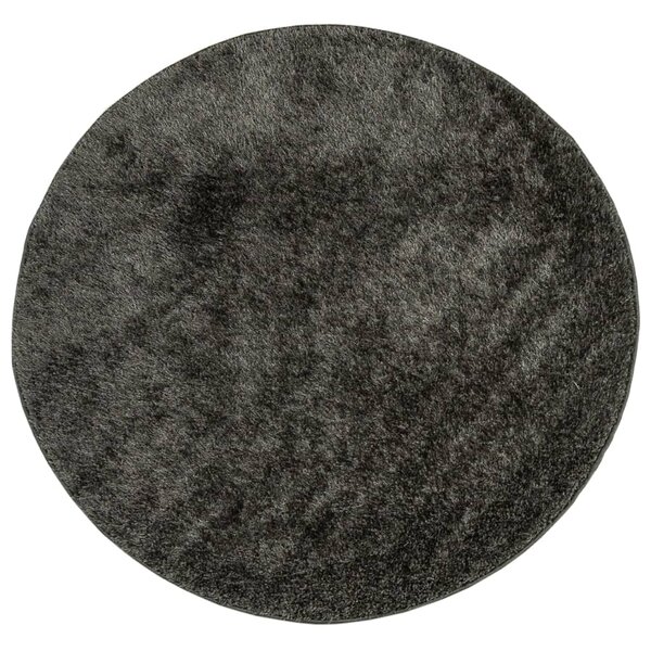 vidaXL Tapis ISTAN à poils longs aspect brillant anthracite Ø 120 cm