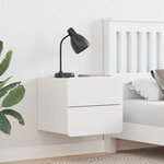 vidaXL Table de chevet Blanc 39 x 34 x 33 cm Bois massif en pin