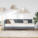 vidaXL Cadre de lit d'angle avec matelas 2 Pièces Gris Velours