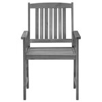 vidaXL Chaises de jardin et coussins lot de 4 Gris Bois acacia massif