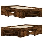 vidaXL Cadre de lit sans matelas chêne fumé 90x190cm bois d'ingénierie