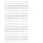 vidaXL Store de Fenêtre avec des rideaux Blanc Aluminium