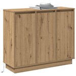 vidaXL Buffet LED Chêne artisanal 90 x 32 x 75 cm Bois d'ingénierie