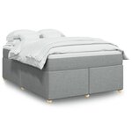 vidaXL Sommier à lattes de lit avec matelas Gris clair 160x200cm Tissu