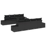 vidaXL Ensemble de canapé de jardin 7 Pièces Noir 100 x 55 x 73 cm