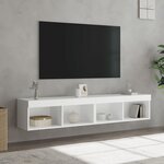 vidaXL Meubles TV avec lumières LED 2 Pièces blanc 80x30x30 cm