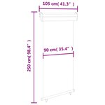 vidaXL Auvent latéral de balcon 105x250 cm Crème