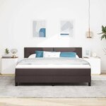 vidaXL Lit boxspring avec matelas Marron foncé 180 x 200 cm tissu