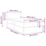 vidaXL Lit de rangement LED avec matelas Gris foncé 100 x 200 cm