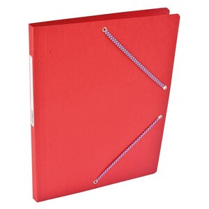 Chemise Carte Lustée simple 24 x 32 cm avec élastiques et étiquette de dos Rouge COUTAL