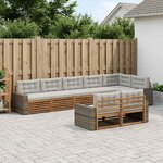 vidaXL Ensemble de canapés d'extérieur 8 Pièces Naturel et gris clair
