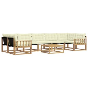 vidaXL Ensemble de canapés d'extérieur 8 pc Blanc et crème