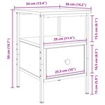 vidaXL Tables de chevet 2 Pièces Chêne noir 34x36x50 cm Bois d'ingénierie