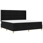 vidaXL Lit à ressorts avec matelas Noir 200 x 200 cm tissu