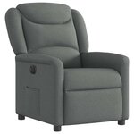 vidaXL Fauteuil inclinable électrique Gris foncé Tissu