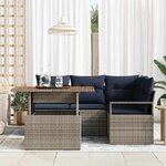 vidaXL Ensemble de salle à manger pour jardin 5 Pièces Gris et marine