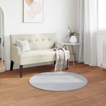 vidaXL Tapis en Fourrure Synthétique de Lapin Olite Gris Ø 100 cm