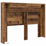 vidaXL Cabinet de Tête de Lit avec LED Bois ancien Bois d'ingénierie