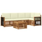 vidaXL Ensemble de canapé d'angle avec coussin 5 Pièces Naturel et Crème