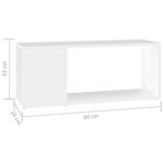 vidaXL Meuble TV Blanc 80x24x32 cm Bois d'ingénierie