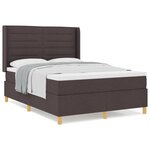 Lit à ressort vidaXL avec matelas Marron foncé 140x190 cm Tissu