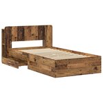vidaXL Cadre de lit avec rangement Bois ancien 100 x 200 cm