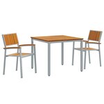 vidaXL Ensemble de salle à manger pour jardin 3 Pièces Gris et marron