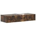 vidaXL Table d'appoint murale Chêne fumé 87 5 x 34 5 x 17 cm