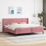 vidaXL Cadre de lit avec matelas Rose 180 x 200 cm Velours