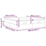 VidaXL Cadre de lit ottoman et matelas gris clair 200x200cm tissu