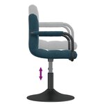 vidaXL Chaises pivotantes à manger lot de 6 bleu velours