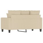 vidaXL Canapé à 2 places Crème 120 cm Tissu