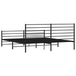 vidaXL Cadre de lit métal sans matelas avec pied de lit noir 200x200cm